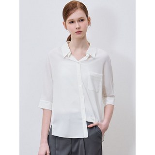 쉬즈미스 오픈 카라 베이직 셔츠 택가격 118000원