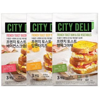 삼립 냉동 길거리토스트 딥펜타치즈 베이컨스크램블 햄에그 프렌치토스트 3곽, 3개
