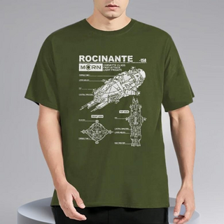 남녀공용 로시난테 우주선 순면 티셔츠