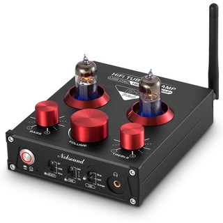 Douk Audio P1 미니 GE5654 진공관 프리앰프 헤드폰 앰프 블루투스 5.0 USB DAC APTX-HD, 빨간색