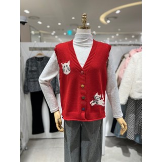 [밸리걸] 고양이 포인트 니트 베스트 (220940)