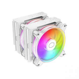 쿨러마스터 Hyper 622 Halo White CPU 공기 냉각기 쿨러 MF120 Halo² 팬 듀얼 루프 ARGB 구리 히트 파이프 6개 112464, 1개