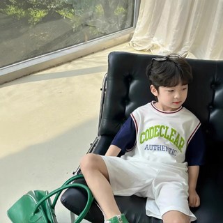Tooliva 여름 운동복 농구 나시 디자인 캐주얼 티셔츠+반바지 상하복 세트