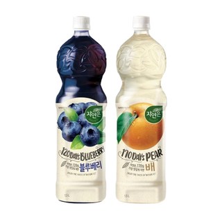 [한번에먹자] 웅진 자연은 과즙음료 1.5L 2종(배6 + 블루베리6) 총 12페트, 12개