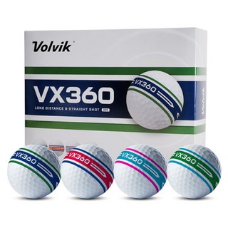 볼빅 VX360 듀얼컬러 3피스 360도 퍼팅라인 골프공 1더즌 (12구), 볼빅 VX-360 3피스 골프공 1더즌, 1개
