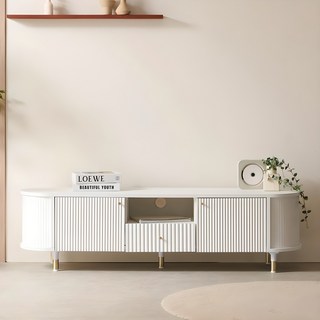 파로마 이즈 윌리 라운드 템바보드 거실장 1600 / 2000, 화이트