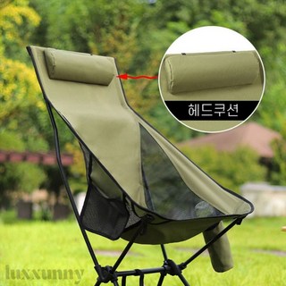 경량 헤드쿠션 캠핑의자 간편휴대 접이식 낚시 백패킹 휴대용 릴렉스체어, 베이지