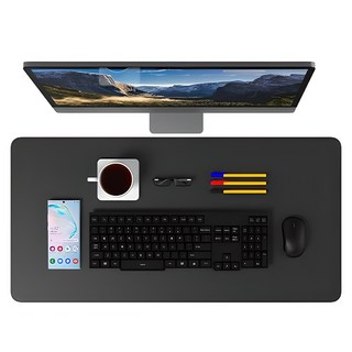 하마다 가죽 데스트 논슬립 와이드 마우스 장패드 80 x 40 cm, 블랙, 1개