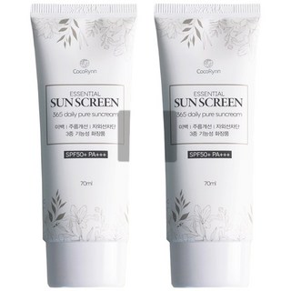 [1+1] 코코린느 선크림 70g 백탁 눈시림 끈적임 없는 촉촉한 에센셜 선크림 (혼합자차선크림), 70ml, 2개