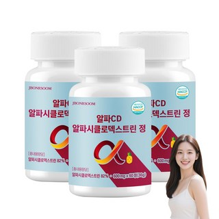 제이본숨 쏙옥 가벼운 알파CD 알파시클로덱스트린 순도98.0% 식약청인증, 3개, 60정