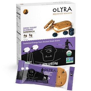 Olyra 시리얼바 에너지바 올리라 아침 비스킷 샌드위치 그릭 요거트 블루베리 건강 간식 저당 고섬유 4개입 1팩, Olyra 시리얼바 에너지바 올리라 아침 비스킷 샌드위