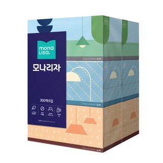 모나리자 펄프 미용티슈 2겹, 6개입, 1개