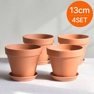 필플랜트 독일토분 기본형 황토+화분받침 세트, 1개