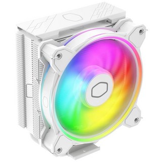 쿨러 마스터 하이퍼 212 할로 화이트 CPU 공랭 MF120 할로² 팬 듀얼 루프 ARGB 알루미늄 상단 커버 4개 구리 히트파이프 높이 154mm AMD 라이젠 AM5 A, Hyper 212 Halo White