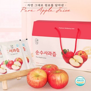 사과100% NFC 착즙 물한방울 안들어간 진짜 사과즙 사과주스 선물세트 60팩 30개2박스, 60개, 100ml