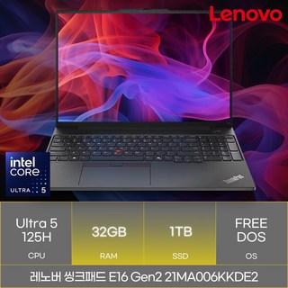레노버 씽크패드 E16 Gen2 21MA006KKDE2, Free DOS, 32GB, 1TB, 블랙
