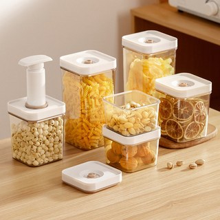 DS 투명 진공 밀폐용기 3종 진공펌프 세트 냉동실 정리용기, 1세트, 450ml+750ml+1300ml