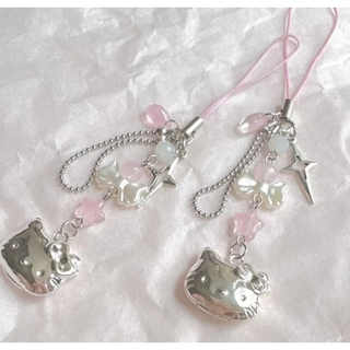 메리 산리오 실버 키티 핸드폰줄