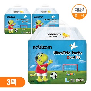 나비잠 울트라씬 듀얼핏 팬티 아동공용, 대형(L), 90매