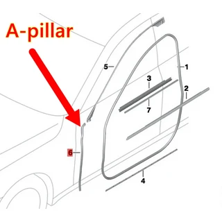 51357179123 BMW 7 시리즈 F01 F02LCI 730Li 의 전면 및 문짝 프레임 고무 스트립에 적합, 01 빠른, 04 Number 6 R