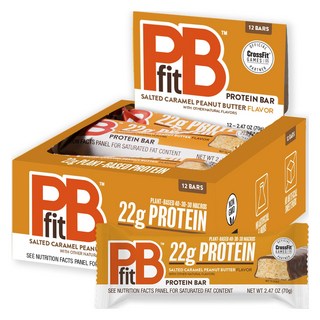 피비핏 프로틴 바 솔티드 캐러멜 피넛 버터, 70g, 12개