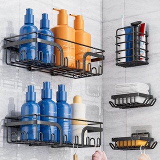 위더스욕실용품 알루미늄 무타공 일자 욕실선반 2p 세트