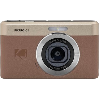 KODAK PIXPRO C1 프렌들리 줌 디지털 카메라 - 13MP 컴팩트 포인트 앤 촬영 2.8인치 180° 틸트 LCD 플립 스크린 레트로 빈티지 디자인 4배 줌 및, 브라운
