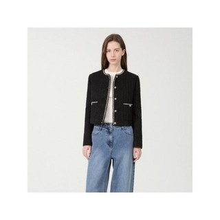 [ 리스트 ] 24S 봄 트위드 라운드넥 브레이드 크롭 재킷 TWWJKO50040