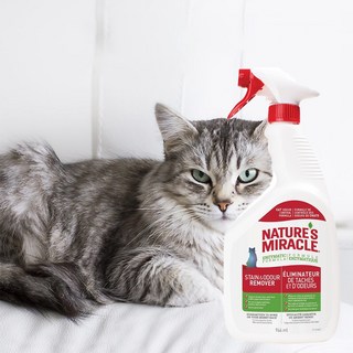 Nature’s Miracle 네이쳐스 미라클 반려묘 소변 냄새 탈취제 얼룩제거 946ml, 1개