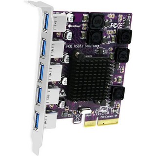 5개 10Gbps USBA 포트 PCIe USB 3.1 GEN2 확장 카드 윈도우 11 10 8.x 73264비트 서버 맥 OS 및 리눅스 데스크탑 PC용 내장 자체 전원 공급, 1개