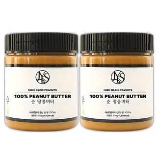 순 땅콩버터 크리미 100% 무첨가, 300g, 2개