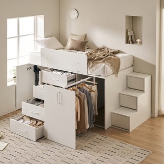 삼익가구 빅룸 빅수납 침대 벙커+서랍+행거 풀세트 시리즈, 02. B타입(벙커+서랍+행거)_본넬매트포함