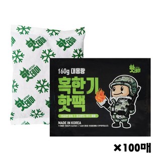 핫데이 핫팩 국내생산 혹한기형 160g - 100매