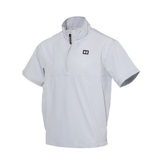 25SS 험머 남성 H4 시그니처 로고 하프집업 반팔 아노락 자켓 라이트그레이