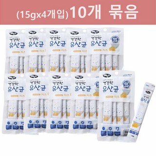 소화 잘 되는 짜먹는 건강한 피어 유산균 강아지 간식(15g x 4개입) 10개 묶음, 60g