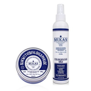 무칸 블럭컷 스트롱 홀드 포마드 왁스 100g + 스프레이 250ml 세트, 1개