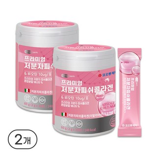 새콤달콤 포도맛 프리미엄 저분자피쉬콜라겐 30포 비오틴 비타민 미네랄 히알루론산 함유 이너뷰티, 60g, 2개