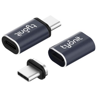 타이오닛 마그네틱 USB C 아답터 2세트 40Gbps 100W PD 충전 풀24핀 썬더볼트 3/4 완벽 호환 고속데이터 전송 고속충전 자석 C타입 젠더