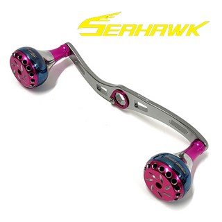 씨호크 베이트릴 파워 더블핸들 파워 시마노 다이와 호환 삼색 튜닝핸들, 1개, 로즈핑크블루