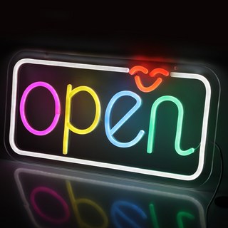 LED 네온사인 간판 open 40x20 cm 장식등 무드등 밝기 조절 가능, BF-5V007