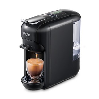 Cafelffe 5 in 1 멀티 캡슐 커피 머신 핫/콜드 DG 카푸치노 네스프레소 ESE 포드 그라운드 카페테리아 19Bar, [02] 영국, [02] Black