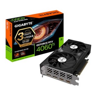 기가바이트 지포스 RTX 4060 Ti WINDFORCE OC D6 8GB 그래픽카드 제이씨현, 1개, 선택하세요