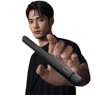 Pealy 뿌리볼륨 고데기 4단계 온도조절 무선 휴대용 충전식, 블랙