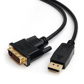 GearIT (2팩) 금 도금 디스플레이 포트 DVI 케이블 10 피트 (DP 수에서 DVI-D 수) 풀 HD 28 AWG 블랙, 10 Feet (2-Pack)
