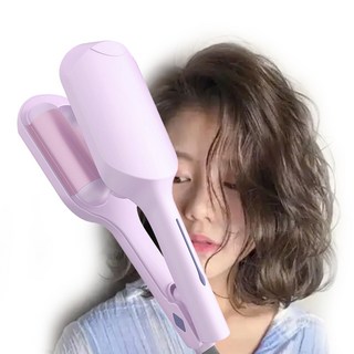 물결 고데기 음이온 4단계 온도조절 에그롤 라면머리 빠른예열 볼륨미니고데기 40mm 헤어 케어, 보라색, 물결고데기