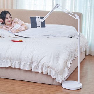 [4세대 충전형] 스톤힐 태블릿 아이패드 X&X 거치대 패드 탭 핸드폰 휴대폰 침대 자바라 누워서 캘럭시탭, 1개, 4세대 ST클램프-블랙충전