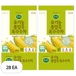순작 유기농 통알곡 옥수수차, 500g, 28개