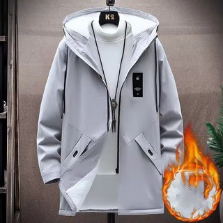 COSYEVNO 남성 겨울 트렌치자켓 하프기장 루즈핏 캐주얼 도톰한 기모 상의 후드 패딩코트