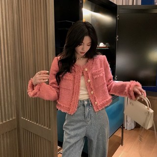 [에이진] 부클 크롭 트위드 자켓