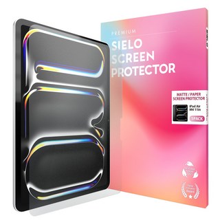 아이패드에 종이질감 필름을 부착하는 모습